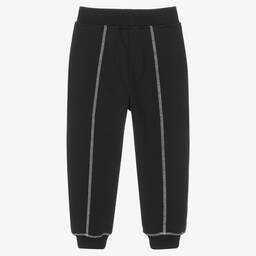 Emporio Armani-Boys Black Cotton Joggers | Childrensalon Outlet