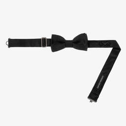 إمبوريو أرماني-ربطة عنق حرير ساتان لون أسود للأولاد | Childrensalon Outlet