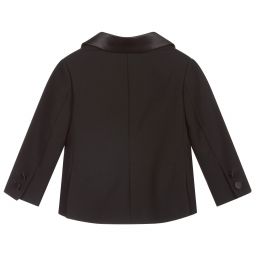 Emporio Armani-Черный шерстяной блейзер для мальчиков | Childrensalon Outlet