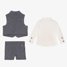 Emporio Armani-Boys Blue 3 Piece Suit | Childrensalon Outlet