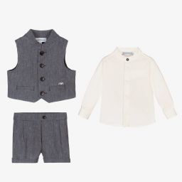 Emporio Armani-Boys Blue 3 Piece Suit | Childrensalon Outlet