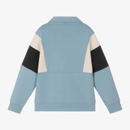 إEmporio Armani-بلوفر أولاد أزرق بتصميم متباين | Childrensalon Outlet