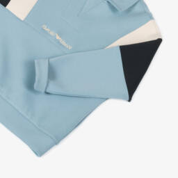 إEmporio Armani-بلوفر أولاد أزرق بتصميم متباين | Childrensalon Outlet