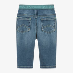 إمبوريو أرماني-جينز أطفال ولادي مزيج قطن جيرسي لون أزرق | Childrensalon Outlet