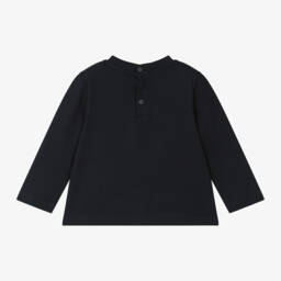 Emporio Armani-Boys Blue Cotton Eagle Shirt | Childrensalon Outlet