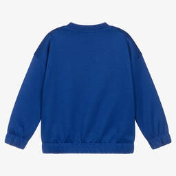 Emporio Armani-Boys Blue Cotton Eagle Sweatshirt | Childrensalon Outlet