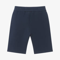 Emporio Armani-Boys Blue Cotton Jersey Bermuda Shorts | Childrensalon Outlet