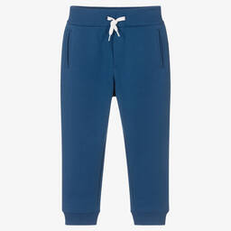 Emporio Armani-Boys Blue Cotton Joggers | Childrensalon Outlet