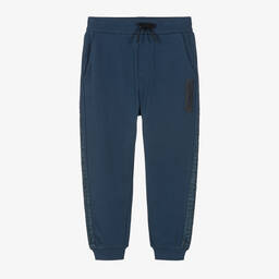 إEmporio Armani-جوغرز قطن لون أزرق داكن للأولاد | Childrensalon Outlet