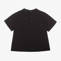 Emporio Armani-Boys Blue Cotton Letter Print T-Shirt | Childrensalon Outlet