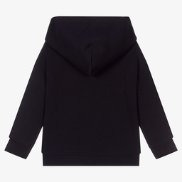 Emporio Armani-Boys Blue Cotton Logo Hoodie | Childrensalon Outlet