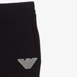 Emporio Armani-Boys Blue Cotton Logo Joggers | Childrensalon Outlet