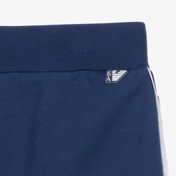 Emporio Armani-Boys Blue Cotton Logo Shorts | Childrensalon Outlet