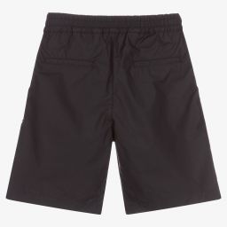Emporio Armani-Boys Blue Cotton Logo Shorts | Childrensalon Outlet