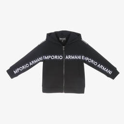 Emporio Armani-Boys Blue Cotton Logo Tape Tracksuit | Childrensalon Outlet
