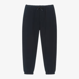 Emporio Armani-Boys Blue Cotton Piqué Joggers | Childrensalon Outlet