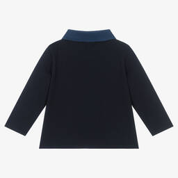 Emporio Armani-Boys Blue Cotton Polo Shirt | Childrensalon Outlet