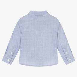 إمبوريو أرماني-قميص أطفال ولادي قطن لون أزرق | Childrensalon Outlet