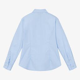 Emporio Armani-Boys Blue Cotton Striped Shirt | Childrensalon Outlet