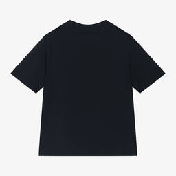 Emporio Armani-Boys Blue Cotton T-Shirt | Childrensalon Outlet