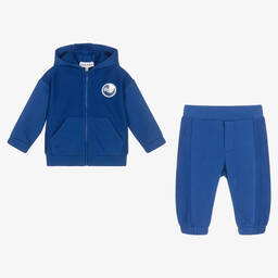 Emporio Armani-Boys Blue Cotton Tracksuit | Childrensalon Outlet