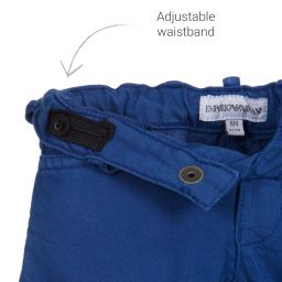 Emporio Armani-Синие хлопковые брюки для мальчиков | Childrensalon Outlet