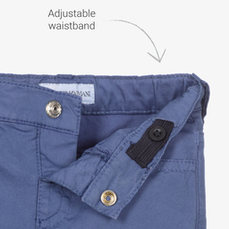 Emporio Armani-Синие хлопковые брюки для мальчиков | Childrensalon Outlet