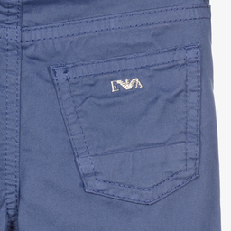 Emporio Armani-Синие хлопковые брюки для мальчиков | Childrensalon Outlet