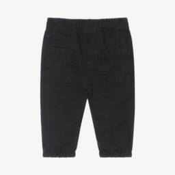 Emporio Armani-Boys Blue Cotton Twill Joggers | Childrensalon Outlet