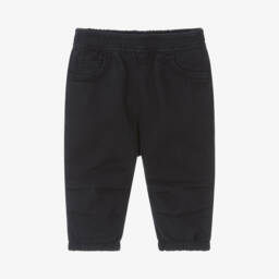Emporio Armani-Boys Blue Cotton Twill Joggers | Childrensalon Outlet