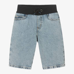 Emporio Armani-Boys Blue Denim Shorts | Childrensalon Outlet