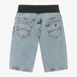 Emporio Armani-Boys Blue Denim Shorts | Childrensalon Outlet