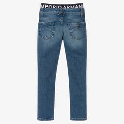 Emporio Armani-Boys Blue Denim Skinny Jeans | Childrensalon Outlet