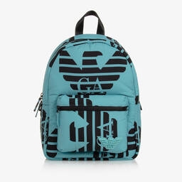 Emporio Armani-Boys Blue Eagle Logo Backpack (36cm) | Childrensalon Outlet