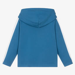 Emporio Armani-Boys Blue & Green Colourblock Hoodie | Childrensalon Outlet