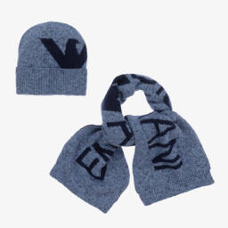 Emporio Armani-Boys Blue Iconic Knit Set | Childrensalon Outlet