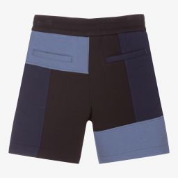 Emporio Armani-Boys Blue Jersey Shorts | Childrensalon Outlet