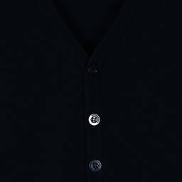 Emporio Armani-Boys Blue Knitted Logo Cardigan | Childrensalon Outlet