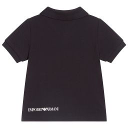 Emporio Armani-Синяя рубашка поло с логотипом для мальчиков | Childrensalon Outlet