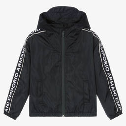 Emporio Armani-Boys Blue Logo Tape Jacket | Childrensalon Outlet