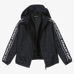 Emporio Armani-Boys Blue Logo Tape Jacket | Childrensalon Outlet
