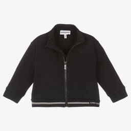 Emporio Armani-Boys Blue Milano Jersey Zip-Up Top | Childrensalon Outlet