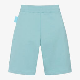 Emporio Armani-Boys Blue Organic Cotton Smurfs Shorts | Childrensalon Outlet
