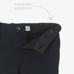 Emporio Armani-Boys Blue Piqué Cotton Shorts | Childrensalon Outlet