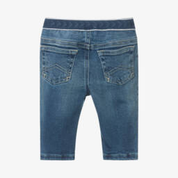 Emporio Armani-Boys Blue Stretchy Denim Trousers | Childrensalon Outlet