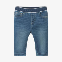 Emporio Armani-Boys Blue Stretchy Denim Trousers | Childrensalon Outlet