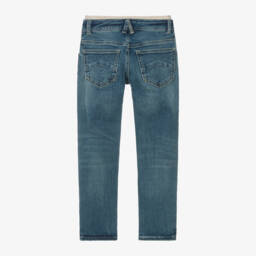 Emporio Armani-Boys Blue Stretchy Denim Trousers | Childrensalon Outlet