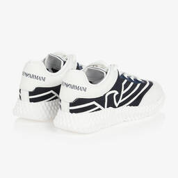 Emporio Armani-Сине-белые кроссовки на шнуровке | Childrensalon Outlet