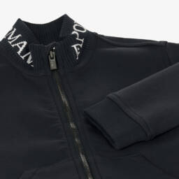 إEmporio Armani-بدلة رياضية بسحاب لون كحلي للأولاد | Childrensalon Outlet