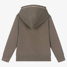إمبوريو أرماني-توب هودي قطن جيرسي لون بني للأولاد | Childrensalon Outlet